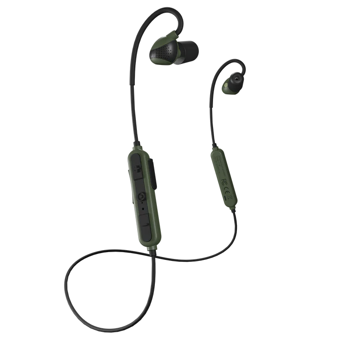 [ISO-IT36B] ADVANCE BT 2.0 Tactical Earbuds with Bluetooth, 26 NRR, OD Green & Black